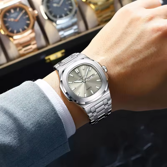 Business Luxury Three-eye Six-pin Chronograph Water Resistant Quartz Watch for Men