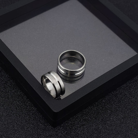 Simple Titanium Steel Ring Luxury Fashion Design Couple Ring Stylish Steel Jewelry