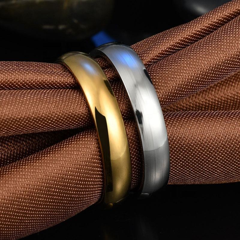 VEROMCA 4mm Simple Smooth Engraved Stainless Steel Ring for Men and Women Popular Tail Ring